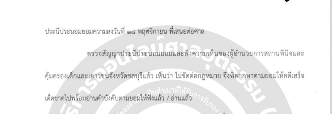 เป็นทนายความฝ่ายจำเลย ช่วยเจรจาไกล่เกลี่ย คดีพิพาทเรื่องครอบครัว ในประเด็นหย่า แบ่งสินสมรส และเรื่องการปกครองบุตรที่เป็นผู้เยาว์  ผลคดีจบอย่างลงตัว สามารถตกลงประนีประนอมกันได้ทั้งสองฝ่ายภายใต้เงื่อนไขที่ไม่ขัดต่อกฎหมายและได้รับการรับรองจากศาล