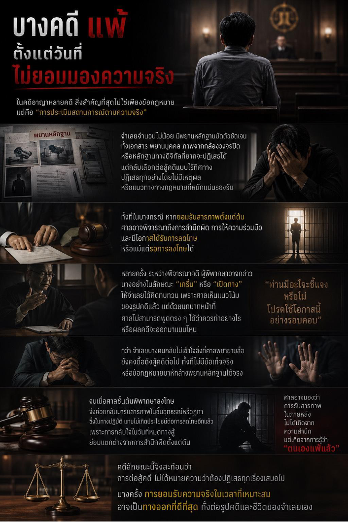 “บางคดี แพ้ตั้งแต่วันที่ไม่ยอมมองความจริง”